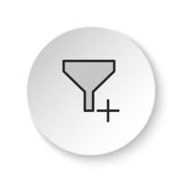 rond bouton pour la toile icône, filtre, nouveau. bouton bannière rond, badge interface pour application illustration sur blanc Contexte vecteur