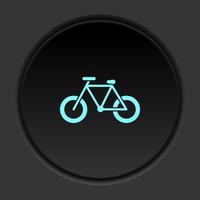 rond bouton icône vélo. bouton bannière rond badge interface pour application illustration sur foncé Contexte vecteur