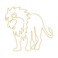 Lion ligne art logo icône conception vecteur