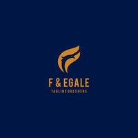 lettre F logo avec Aigle conception vecteur