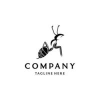 noir jardin fourmi logo conception modèle. impressionnant animal logo. une noir jardin fourmi logotype. fourmi logo conception. vecteur
