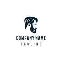 barbu homme logo conception modèle. impressionnant une barbu homme logo. une barbu homme silhouette logotype. vecteur