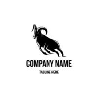 Grosse corne animal logo conception modèle. animal symbole logotype. Grosse corne mouton symbole silhouette. vecteur