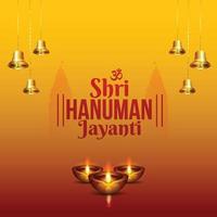 Shri hanuman jayanti fond avec l'arme du seigneur hanuman vecteur