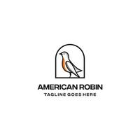américain oiseau conception modèle icône. américain Robin ligne art conception icône. américain Robin conception inspiration. une américain Robin ligne art silhouette. vecteur