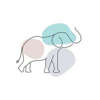 l'éléphant ligne conception modèle icône vecteur illustration