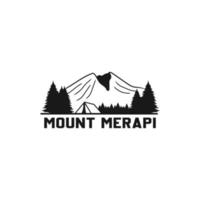 rétro ancien Montagne mer aventure logo conception vecteur