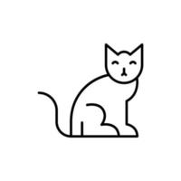 chat icône. contour icône vecteur