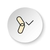 rond bouton pour la toile icône, lien, URL, vérifier. bouton bannière rond, badge interface pour application illustration sur blanc Contexte vecteur