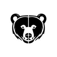 vecteur logo de noir et blanc ours.