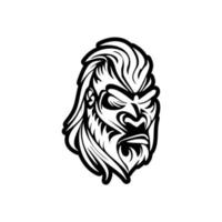 vecteur logo de une noir et blanc singe.