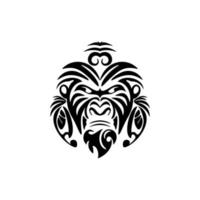 monochrome vecteur logo de une singe