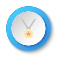 rond bouton pour la toile icône, récompense, médaille, décerner. bouton bannière rond, badge interface pour application illustration sur blanc Contexte vecteur