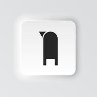 rectangle bouton icône boites aux lettres. bouton bannière rectangle badge interface pour application illustration sur néomorphe style sur blanc Contexte vecteur