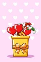 illustration de dessin animé de bonbons saint valentin vecteur