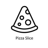 Pizza tranche vecteur contour Icônes. Facile Stock illustration Stock