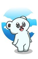 une illustration de dessin animé mignon ours polaire vecteur