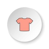 rond bouton pour la toile icône, chemise. bouton bannière rond, badge interface pour application illustration sur blanc Contexte vecteur