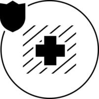 humain, assurance, santé icône illustration isolé vecteur signe symbole - Assurance icône vecteur noir - vecteur sur blanc Contexte