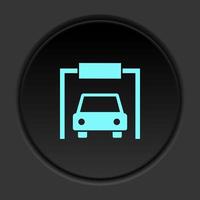 rond bouton icône voiture garage. bouton bannière rond badge interface pour application illustration sur foncé Contexte vecteur