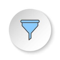 rond bouton pour la toile icône, filtre. bouton bannière rond, badge interface pour application illustration sur blanc Contexte vecteur