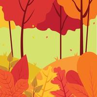 dessin animé illustration Contexte de coloré forêt dans l'automne. vecteur