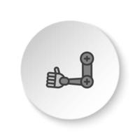 rond bouton pour la toile icône, cybernétique membre, mouvement manette. bouton bannière rond, badge interface pour application illustration sur blanc Contexte vecteur