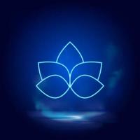 lotus fleur symbole néon icône. bleu fumée effet bleu Contexte vecteur