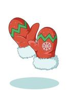 illustration de gants de Noël rouges vecteur