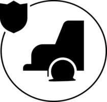 voiture, Assurance icône illustration isolé vecteur signe symbole - Assurance icône vecteur noir - vecteur sur blanc Contexte