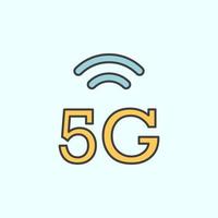 5g, signal Couleur vecteur icône, vecteur illustration sur blanc Contexte