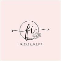 initiale Fi féminin logo collections modèle. écriture logo de initiale signature, mariage, mode, bijoux, boutique, floral et botanique avec Créatif modèle pour tout entreprise ou entreprise. vecteur