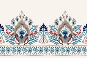 broderie cachemire florale ikat sur fond blanc. motif oriental ethnique géométrique style traditionnel. aztèque illustration vectorielle abstraite. conception pour la texture, le tissu, les vêtements, l'emballage, la décoration, le sarong.