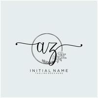 initiale az féminin logo collections modèle. écriture logo de initiale signature, mariage, mode, bijoux, boutique, floral et botanique avec Créatif modèle pour tout entreprise ou entreprise. vecteur