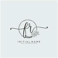 initiale fr féminin logo collections modèle. écriture logo de initiale signature, mariage, mode, bijoux, boutique, floral et botanique avec Créatif modèle pour tout entreprise ou entreprise. vecteur