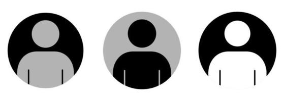 avatar profil icône ensemble, social médias utilisateur cercle forme symbole. vecteur illustration