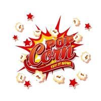 pop corn casse-croûte explosion, dessin animé pop blé éclater vecteur