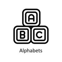 alphabets vecteur contour Icônes. Facile Stock illustration Stock