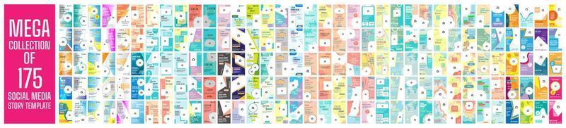 méga collection de 175 social médias récit conception modèle vecteur