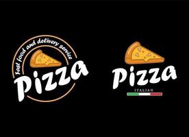 italien Pizza vecteur logo pour restaurant et vite aliments. livraison un service Pizza