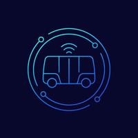 autonome Navette autobus ligne vecteur icône