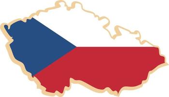 tchèque république carte avec nationale drapeau autocollant. vecteur