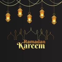 lanterne de vecteur arabe du festival islamique ramadan kareem et fond