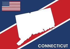 Connecticut - Etats-Unis, uni États de Amérique carte vecteur modèle. blanc Couleur carte sur drapeau Contexte pour conception, infographie - vecteur illustration eps dix