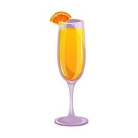 mimosa classique cocktail avec Orange jus, Champagne. italien apéritif cocktails. alcoolique boisson pour les boissons bar menu. plage vacances, été vacances, faire la fête, café bar, des loisirs. vecteur