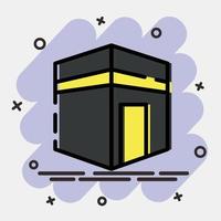 icône kaaba Mecque. islamique éléments de ramadan, eid Al Fitr, eid Al adha. Icônes dans bande dessinée style. bien pour impressions, affiches, logo, décoration, salutation carte, etc. vecteur