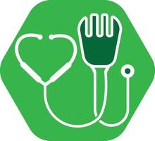 médical nourriture vecteur logo modèle. cette conception utilisation fourchette symbole. adapté pour santé.