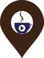 modèle de conception de logo de médias de café. création de logo de café et de jeu. vecteur