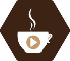 modèle de conception de logo de médias de café. création de logo de café et de jeu. vecteur