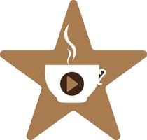 modèle de conception de logo de médias de café. création de logo de café et de jeu. vecteur